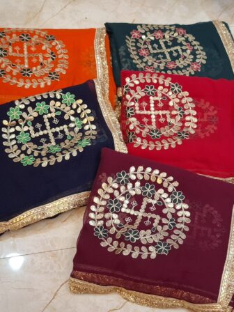 Swastik Gotapatti saree